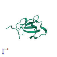 PDB entry 2k51 coloured by chain, top view.