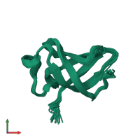 PDB entry 2k52 coloured by chain, ensemble of 20 models, front view.