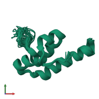 PDB entry 2k53 coloured by chain, ensemble of 20 models, front view.
