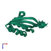 PDB entry 2k54 coloured by chain, ensemble of 20 models, top view.