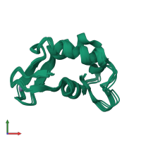 PDB entry 2k5c coloured by chain, ensemble of 10 models, front view.