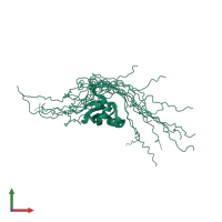 PDB entry 2k5f coloured by chain, ensemble of 20 models, front view.