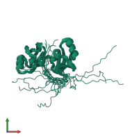 PDB entry 2k5i coloured by chain, ensemble of 20 models, front view.