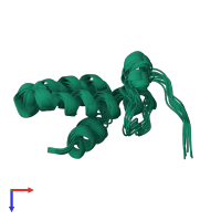 PDB entry 2k5s coloured by chain, ensemble of 10 models, top view.