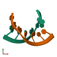 PDB entry 2k65 coloured by chain, ensemble of 20 models, front view.