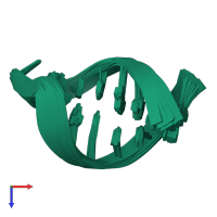 PDB entry 2k69 coloured by chain, ensemble of 20 models, top view.