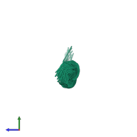 PDB entry 2k84 coloured by chain, ensemble of 20 models, side view.