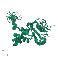 PDB entry 2k86 coloured by chain, ensemble of 20 models, front view.