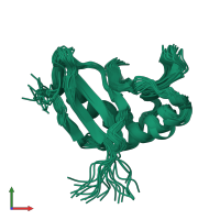 PDB entry 2k8e coloured by chain, ensemble of 20 models, front view.