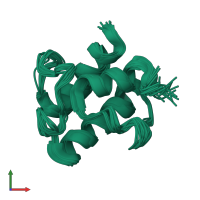 PDB entry 2k94 coloured by chain, ensemble of 20 models, front view.