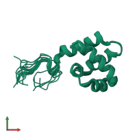 PDB entry 2k9l coloured by chain, ensemble of 20 models, front view.