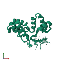 PDB entry 2k9m coloured by chain, ensemble of 20 models, front view.