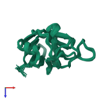 PDB entry 2ka0 coloured by chain, ensemble of 20 models, top view.
