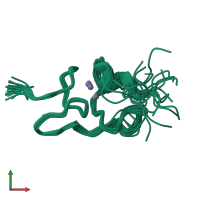 PDB entry 2kak coloured by chain, ensemble of 20 models, front view.