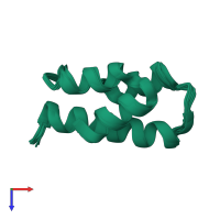 PDB entry 2kap coloured by chain, ensemble of 10 models, top view.