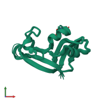 PDB entry 2kb6 coloured by chain, ensemble of 10 models, front view.