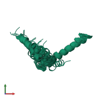 PDB entry 2kb7 coloured by chain, ensemble of 20 models, front view.