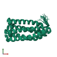 PDB entry 2kbb coloured by chain, ensemble of 20 models, front view.