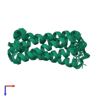 PDB entry 2kbb coloured by chain, ensemble of 20 models, top view.