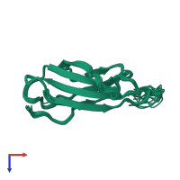 PDB entry 2kbg coloured by chain, ensemble of 20 models, top view.