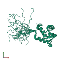 PDB entry 2kbi coloured by chain, ensemble of 20 models, front view.