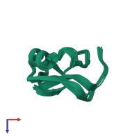 PDB entry 2kbk coloured by chain, ensemble of 20 models, top view.