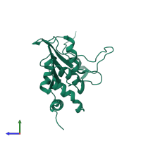 DNA dC->dU-editing enzyme APOBEC-3G in PDB entry 2kbo, assembly 1, side view.