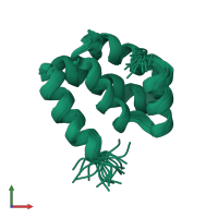 PDB entry 2kbq coloured by chain, ensemble of 20 models, front view.