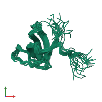 PDB entry 2kbt coloured by chain, ensemble of 20 models, front view.