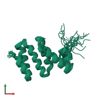 PDB entry 2kc7 coloured by chain, ensemble of 20 models, front view.