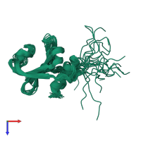 PDB entry 2kcd coloured by chain, ensemble of 20 models, top view.