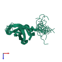 PDB entry 2kcm coloured by chain, ensemble of 20 models, top view.