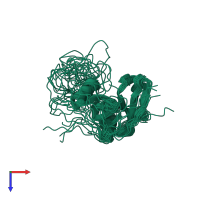 PDB entry 2kcq coloured by chain, ensemble of 20 models, top view.