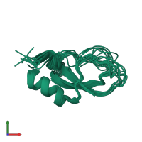 PDB entry 2kcr coloured by chain, ensemble of 10 models, front view.