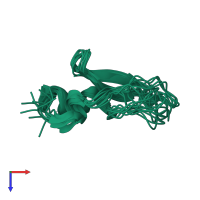 PDB entry 2kcr coloured by chain, ensemble of 10 models, top view.