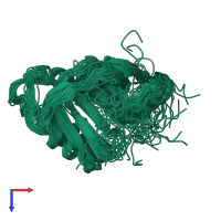 PDB entry 2kcu coloured by chain, ensemble of 20 models, top view.