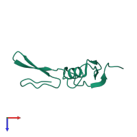 Follistatin-related protein 3 in PDB entry 2kcx, assembly 1, top view.