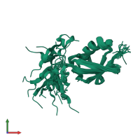 PDB entry 2kd0 coloured by chain, ensemble of 20 models, front view.