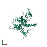 PDB entry 2kdt coloured by chain, ensemble of 20 models, front view.
