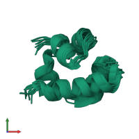 PDB entry 2ke7 coloured by chain, ensemble of 10 models, front view.