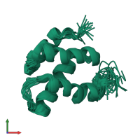 PDB entry 2keb coloured by chain, ensemble of 20 models, front view.