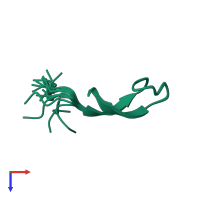 PDB entry 2kef coloured by chain, ensemble of 20 models, top view.