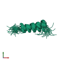 PDB entry 2keh coloured by chain, ensemble of 20 models, front view.