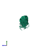 PDB entry 2keh coloured by chain, ensemble of 20 models, side view.