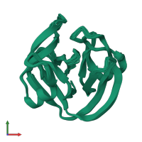 PDB entry 2keq coloured by chain, ensemble of 20 models, front view.