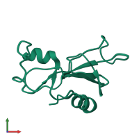 PDB entry 2kf5 coloured by chain, ensemble of 10 models, front view.