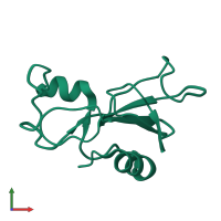 PDB entry 2kf6 coloured by chain, ensemble of 10 models, front view.