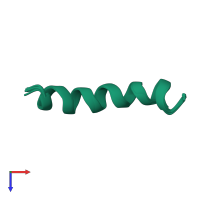PDB entry 2kfe coloured by chain, ensemble of 20 models, top view.