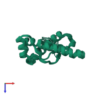 PDB entry 2kfl coloured by chain, ensemble of 20 models, top view.