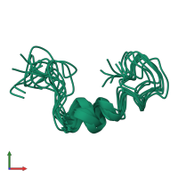 PDB entry 2kfq coloured by chain, ensemble of 10 models, front view.